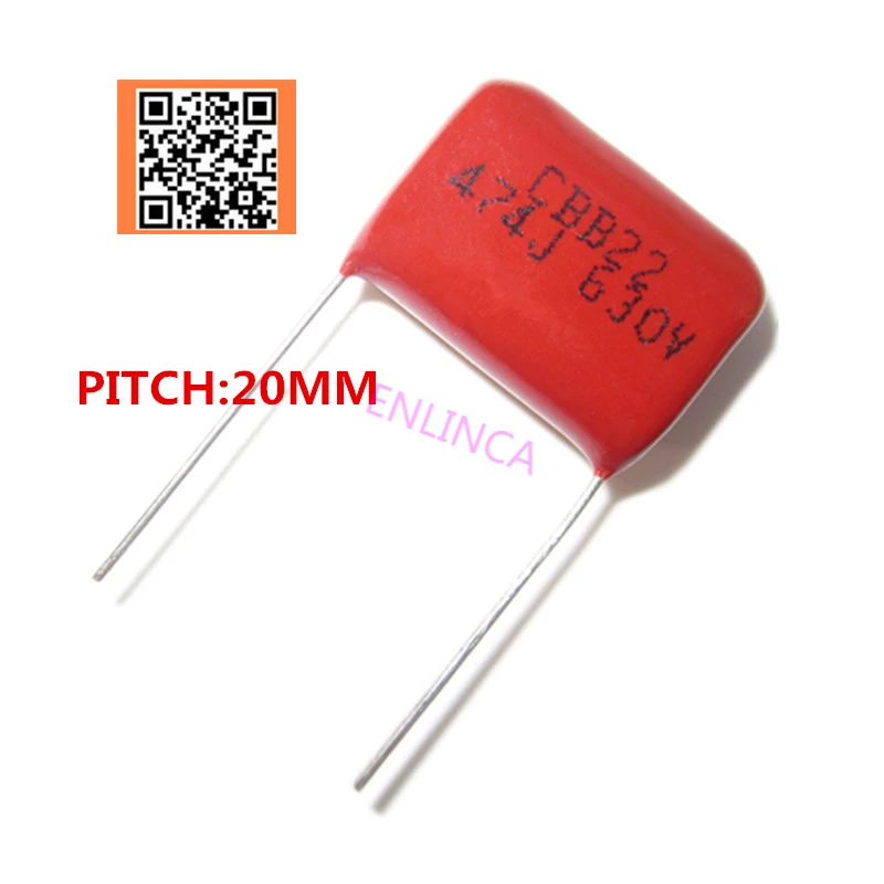 10pcs 630V 470NF 0.47UF 474J 680NF 0.68UF 684J 1UF 105J Pitch 20mm 5% DIP CBB Polypropylene film capacitor