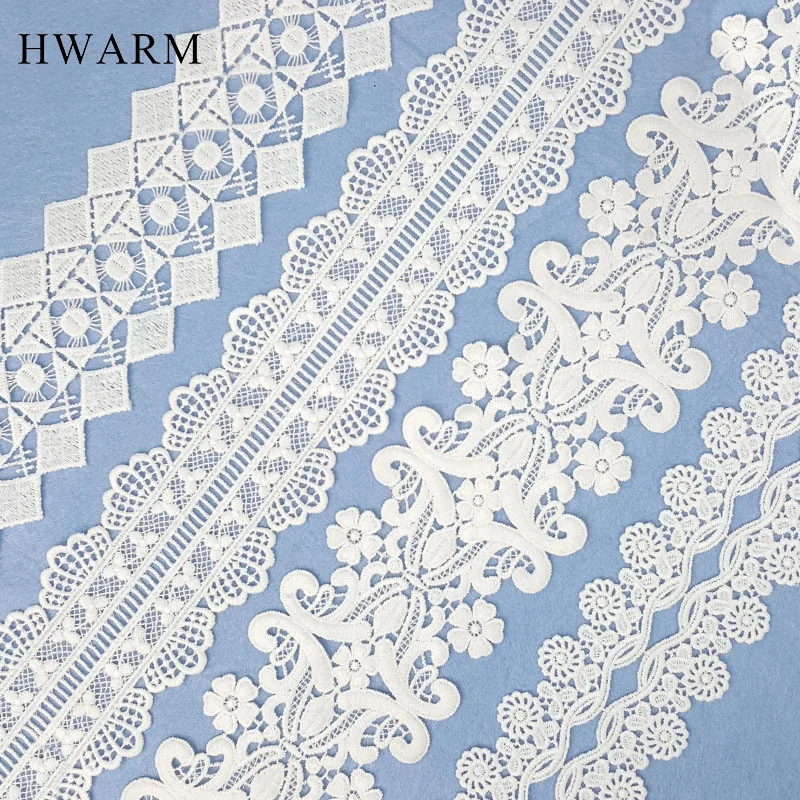 

Lace Fabric Ribbon High Quality And Exquisite Water Soluble Embroidered Milk Silk White Wedding Sewing Trim Clothing Accessories