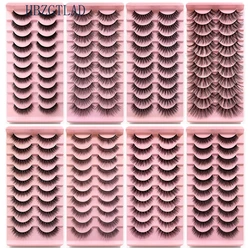 2024 NEW 10pairs Real Mink Fake eyelashes 3D Natural False Eyelashes Mink Lashes Soft Eyelash Extension Makeup Kit Cilios H13