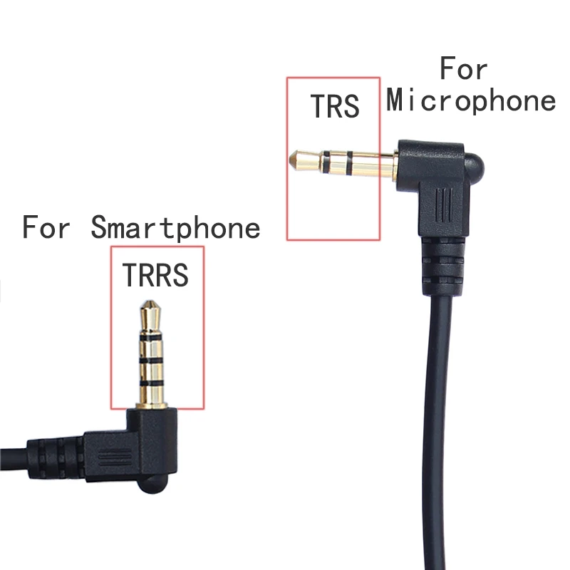 Kabel mikrofonowy TRS do TRRS 3.5mm sprężyna zwinięta 3 biegun do 4 biegunów dla RODE Sc7 przez VIDEO MIC GO Video micro-type czarny kolor