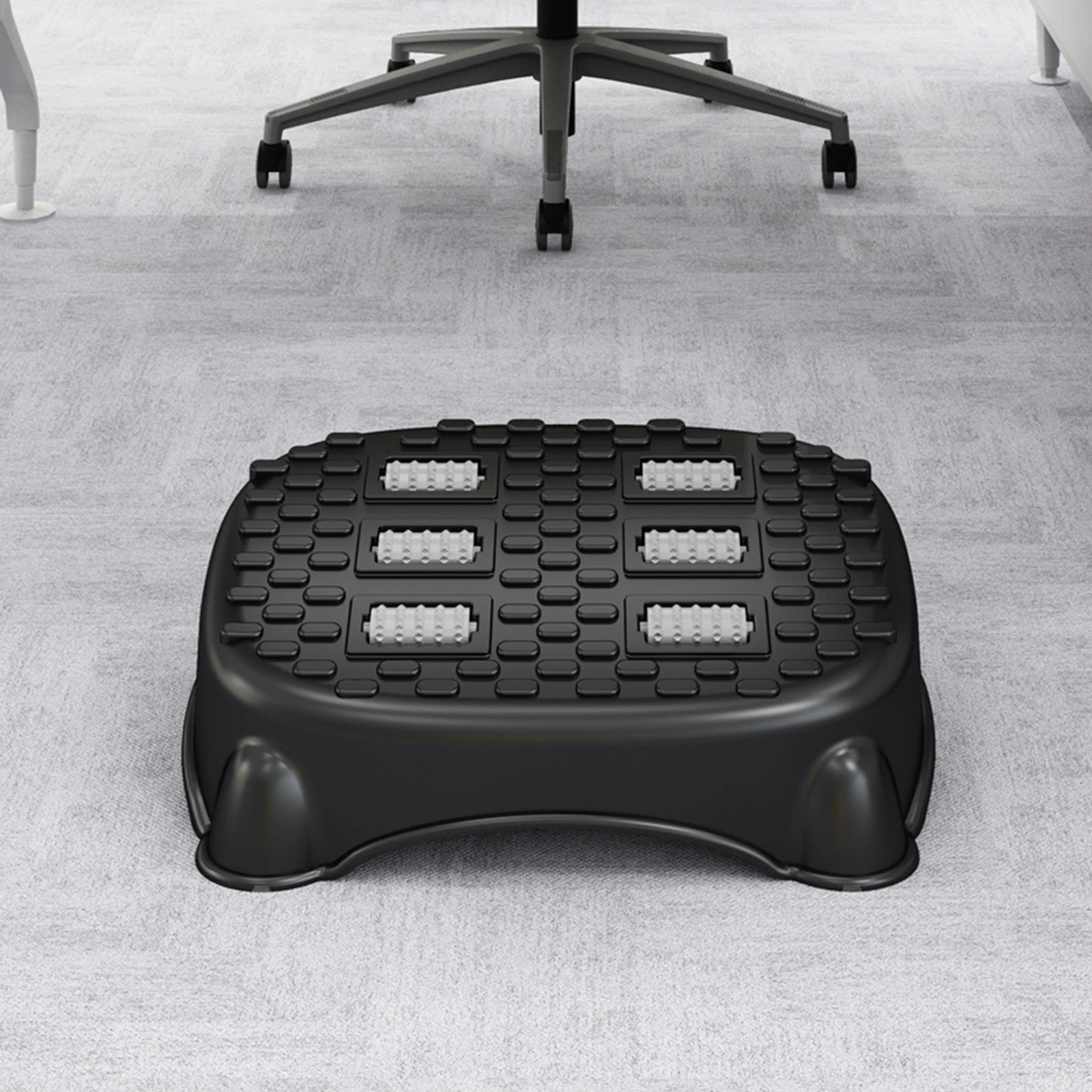 Foot Rest Under Desk, Humanized Slanted Improved Posture, Roller Non-Skid Step Stool Ottoman Pouf for Office Chair Home