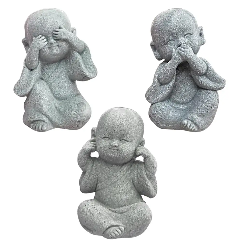 Child Monks Buddha Statues Tea Pets Desk Home Tabletop Figurine Decoration