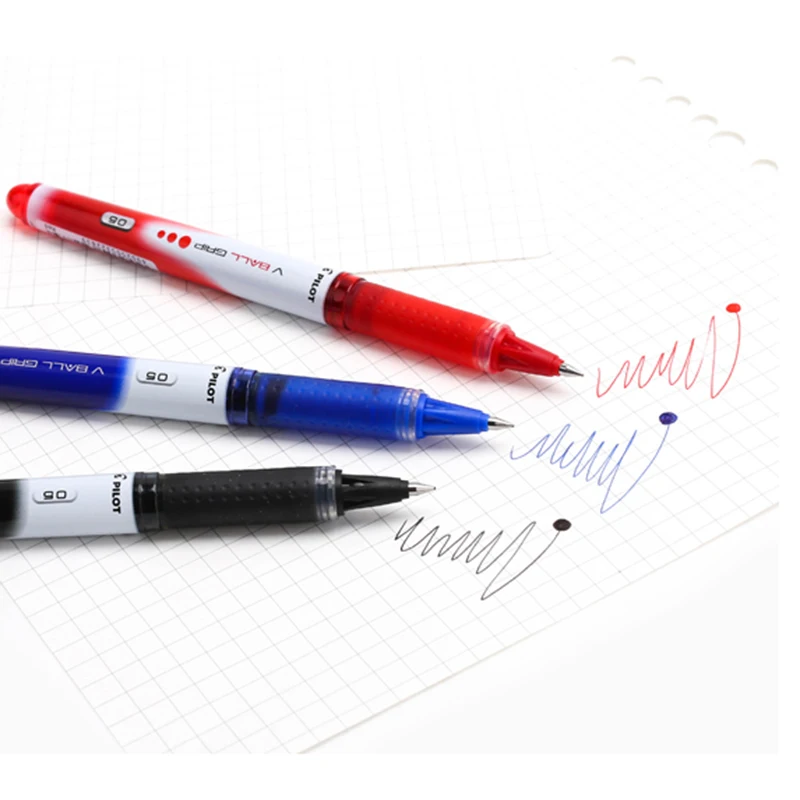 Japanese Stationery PILOT V BALL GRIP Gel Pen Large Capacity Liquid Ink Smooth Writing Office Supplies  BLN-VBG5