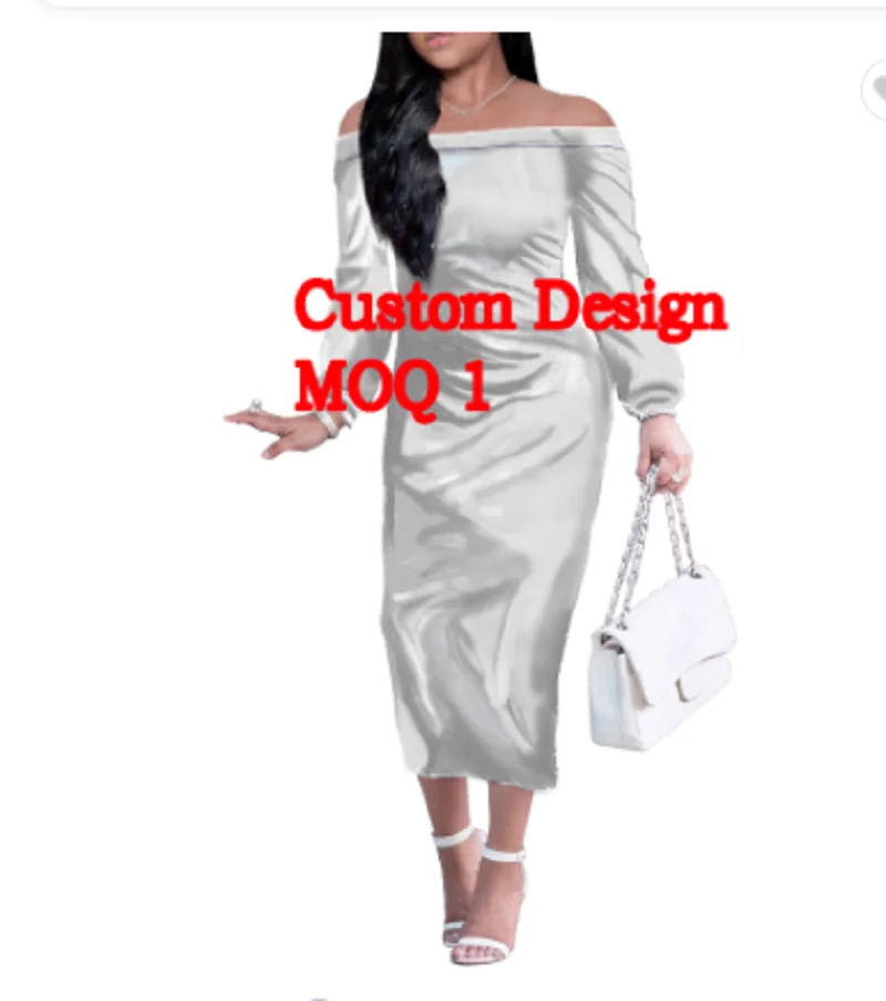 Design Vintage African Styles Printed  Long Sleeve Dresses Knee Length Womens Casual Spandex Dress Clothing