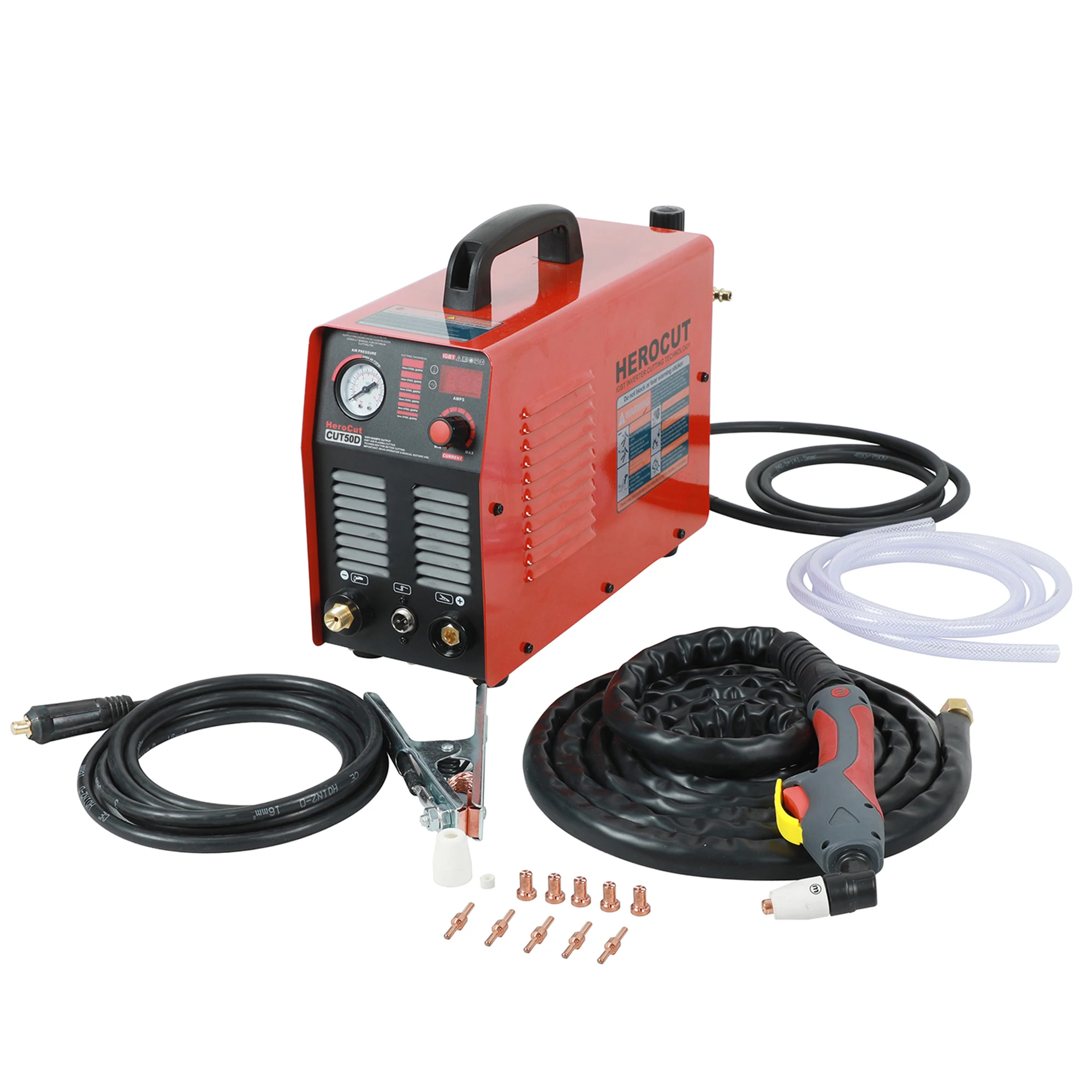 HEROCUT Plasma Cutter CUT50D IGBT Single Phase HF 50Amps 220V DC Air  Plasma Cutting Machine Clean Cutting Thickness 15mm