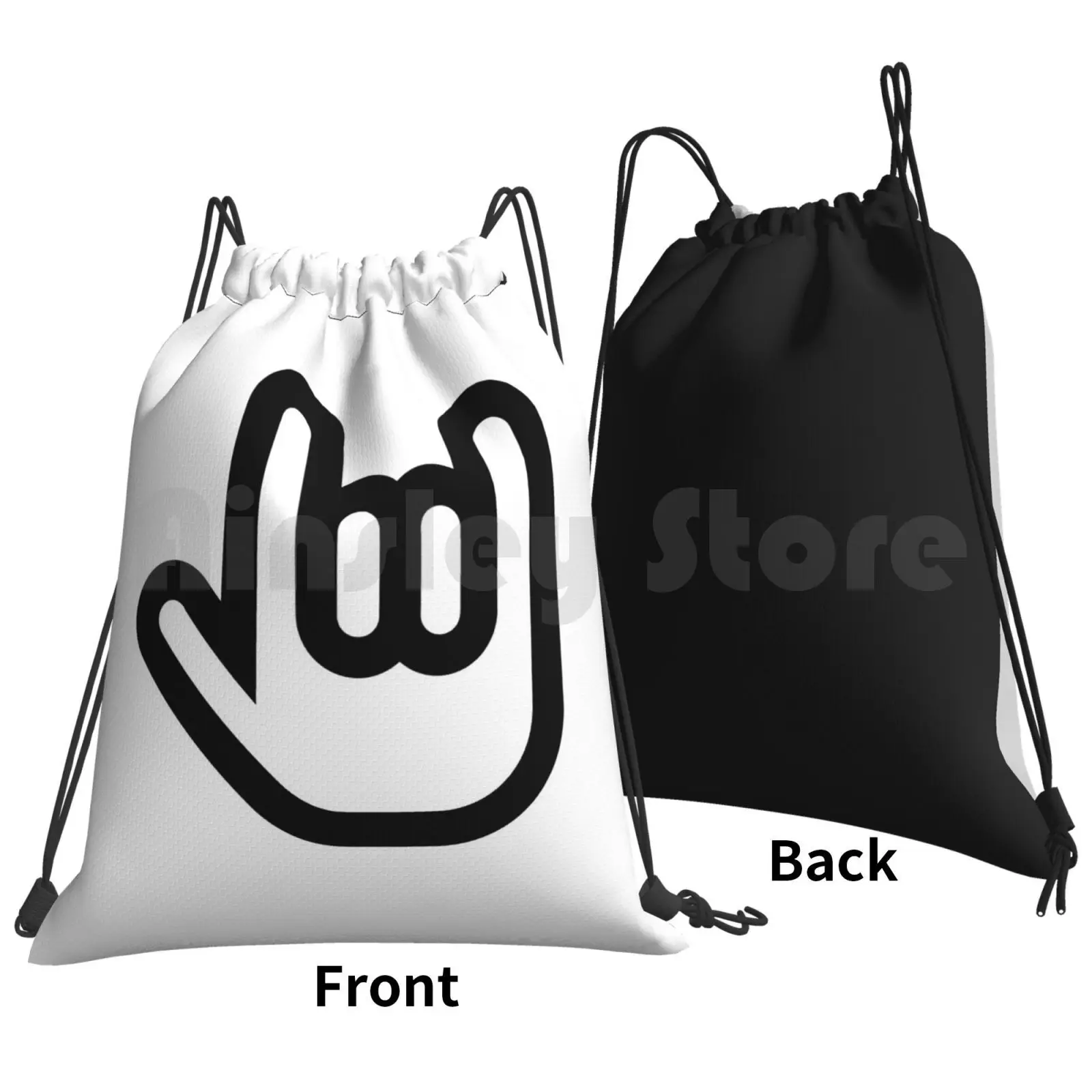 Heavy Metal Hand Symbol Backpack Drawstring Bag Riding Climbing Gym Bag Heavy Metal Metal Metal Music A7x Avenged Sevenfold