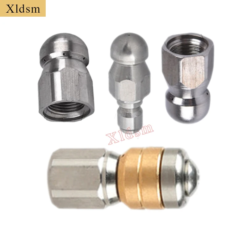 Washer nozzle 1/4inch Stainless Steel Pressure Washer Drain Sewer Cleaning Pipe Jetter Spray Quick Plug Drain Hose Nozzle Tools