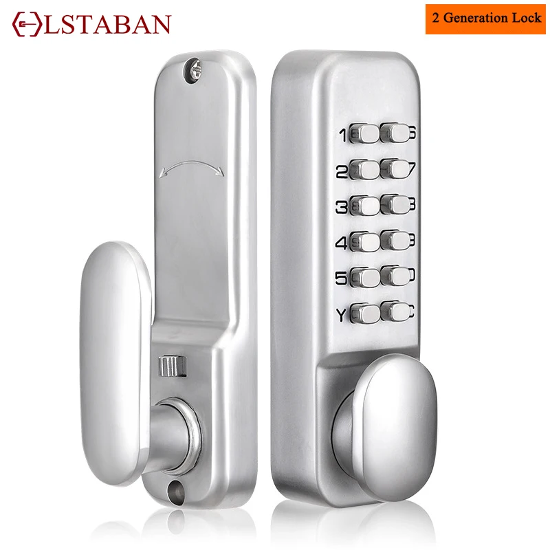 

LSTABAN Цифровой комбинированный механический дверной замок из цинкового сплава без батареи Внутренний и наружный водонепроницаемый и защищенный от взлома кодовый замок без ключа