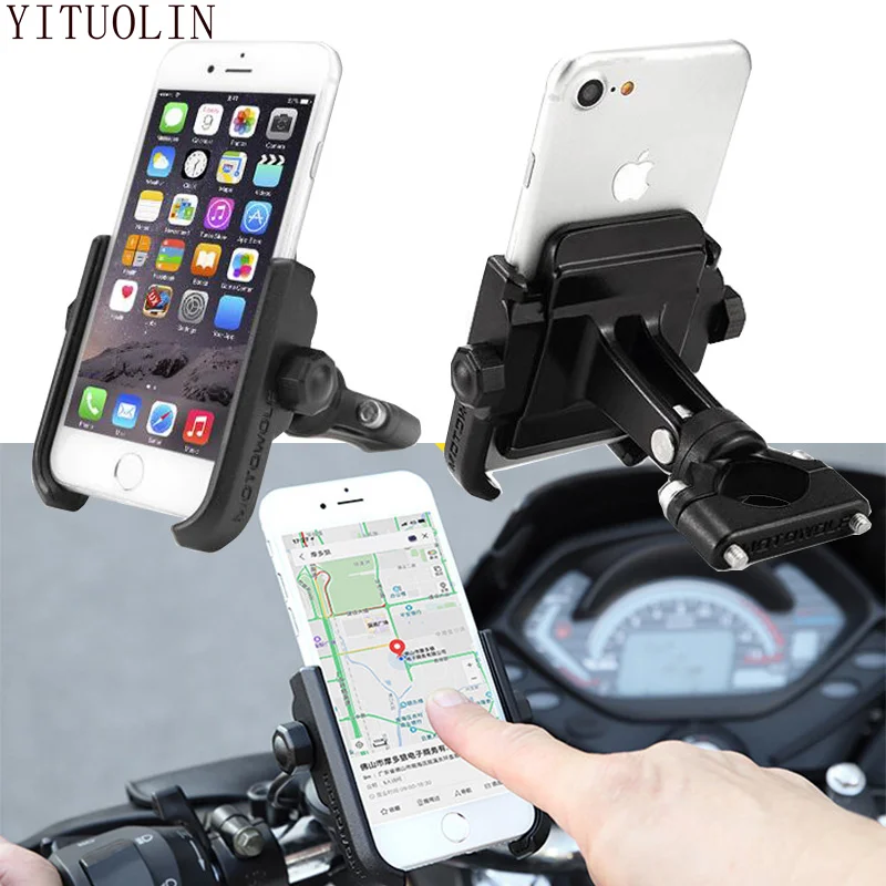 

Aluminum Motorcycle Phone Holder Accessories For YAMAHA fjr 1300 cygnus 125 xvs 1100 wr450f yzf600r fz6n mt 10 bws 100 xjr 400