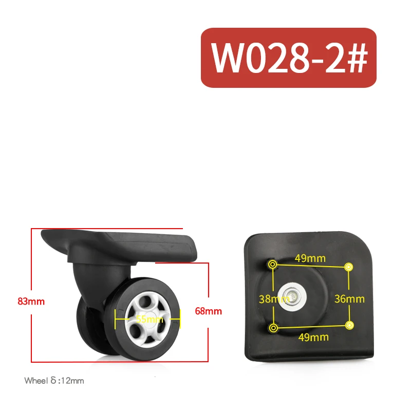 Accessories 1 Pair Swivel Universal Wheels Suitcase Wheels For Any Bag Luggage Accessories Trolley Wheels Replacement Casters