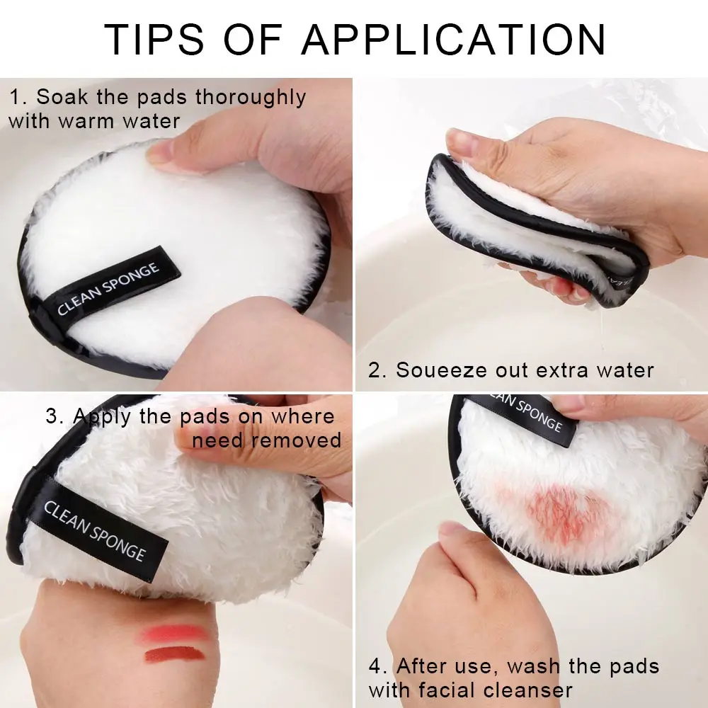 Makeup Remover Reusable Puff Cotton Pad Skin Microfiber Face Care Towel Wipes Washable Cottons Face Cleaning Double layer