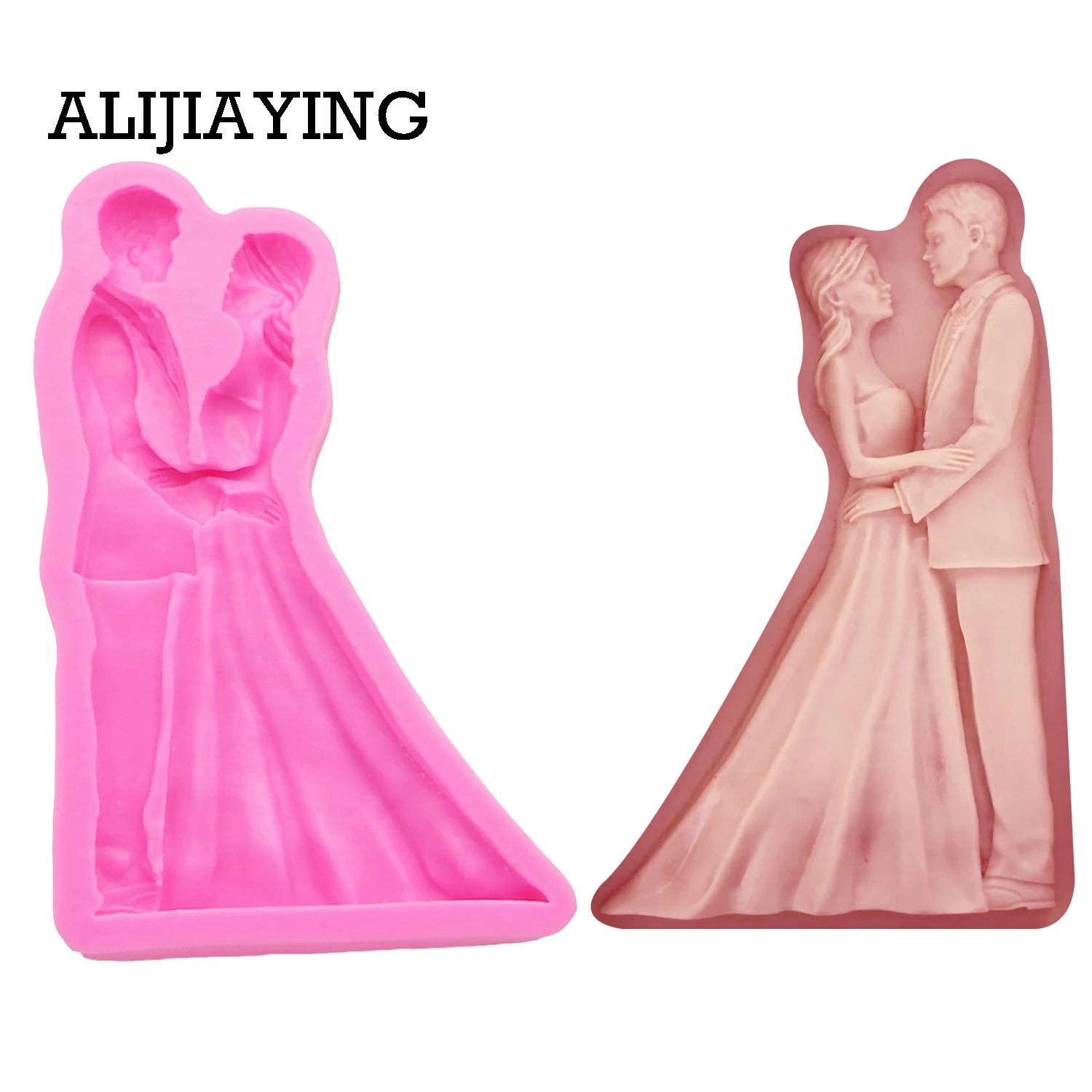 M1422 DIY Bride and groom mold Sugarcraft Silicone Wedding Mold cake Decorating tool fondant chocolate Clay craft Resin moulds