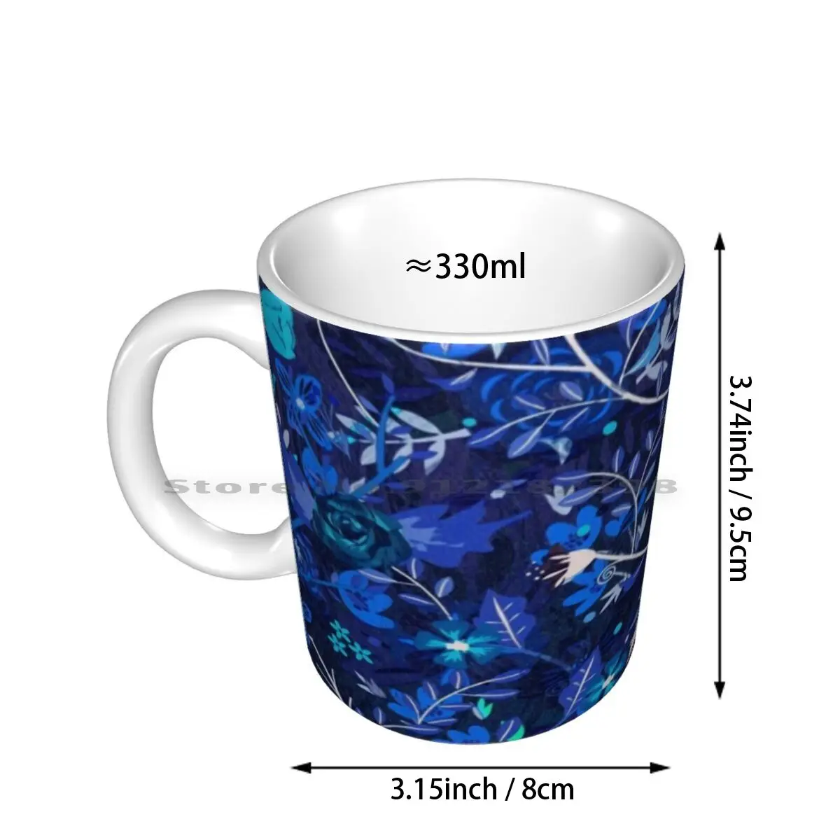 My Beautiful Nocturnal Rose Garden Ceramic Mugs Coffee Cups Milk Tea Mug Roses Wall Art Painting Creativity Traces Indian