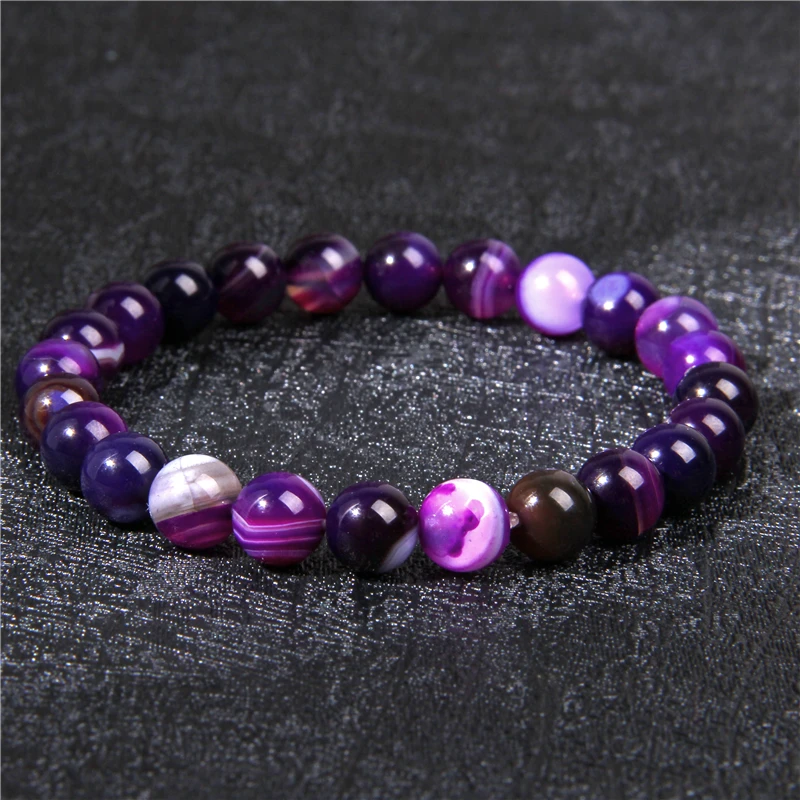 Polished 8mm Natural Fluorite Beads Bracelets For Femme Purple Quartz Lucky Energy Bracelet Women Jewelry Nice Birthday Gift