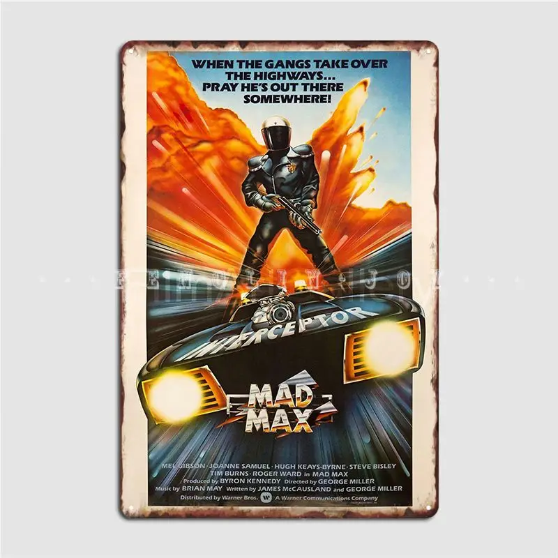 Mad Max Vintage Movie Poster Metal Sign Cinema Kitchen Club Bar Plaques Customize Tin Sign Poster