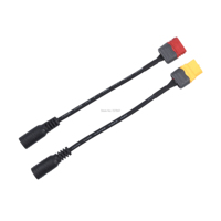 Universal Amass XT60 / T Plug to DC 5.5/2.1mm Female Adapter Power Cable For FPV Fatshark Skyzone Aomway Goggles