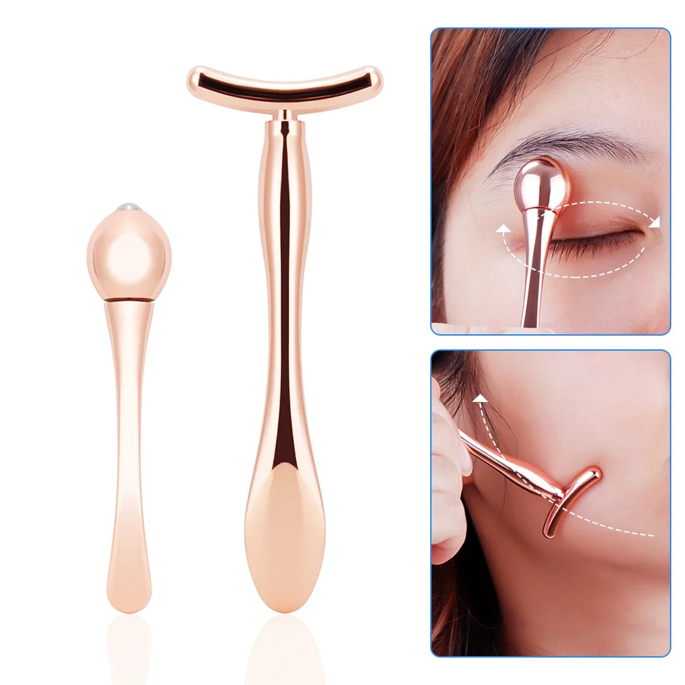 Mini Eye Massage Stok Anti Oog Pouch Donkere Kringen Massager Apparaat T-Vorm Gezicht Lifting Massage Gezichtsbehandelingen Dunne Gezicht magic Stick