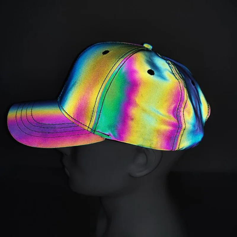 2024 New New Reflective Caps Fluorescent Cap Men Women Colorful Reflective Baseball Hats Hip Hop Caps Luminous Hat Gorras Hombre