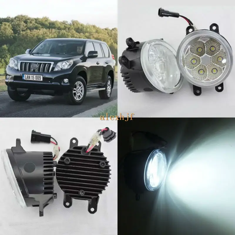 

July King 18W 6500K 6LEDs LED Daytime Running Lights LED Fog Lamp case for Toyota Land Cruiser Prado 2010-2018, over 1260LM/pc