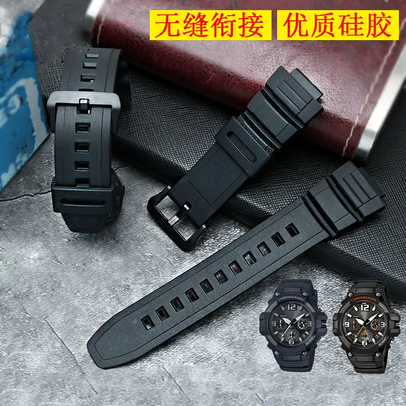 For Casio MCW-100H/110H/W-S220/HDD-S100 WV-200/AE-2000/2100 5434 Resin Strap 16mm Wristwatch Accessories Man Silicone WatchBand