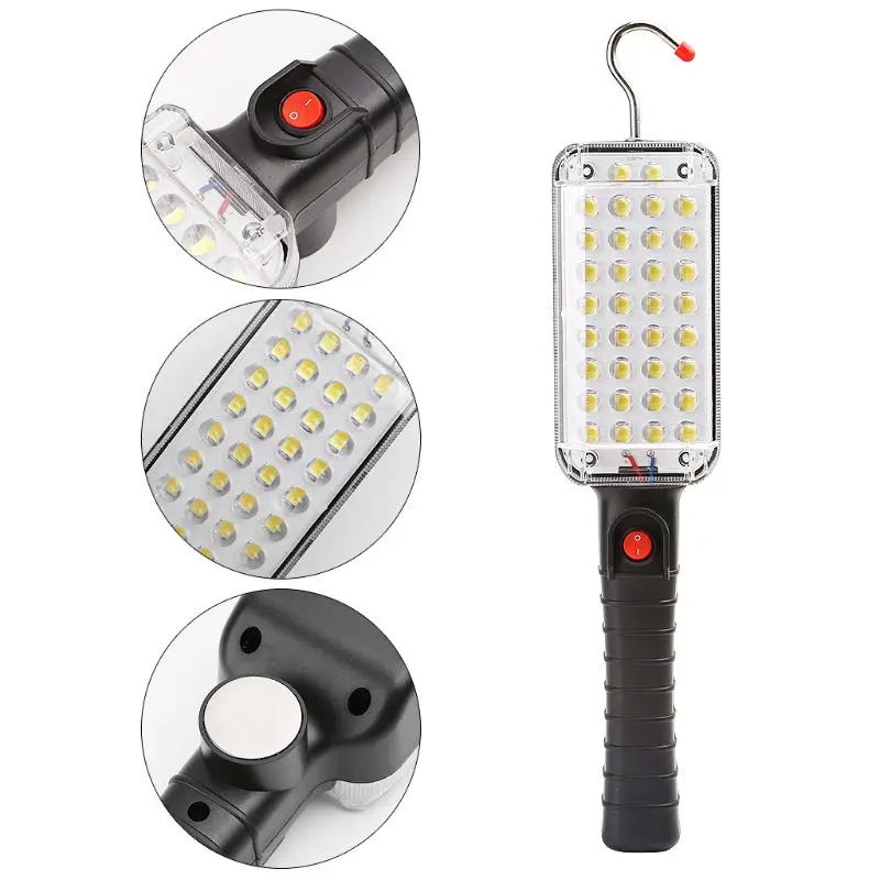 Lampe de travail COB Portable Rechargeable par USB, lampe de réparation avec aimant et crochet 34 LED, lampe de poche marche/arrêt, vente en gros et