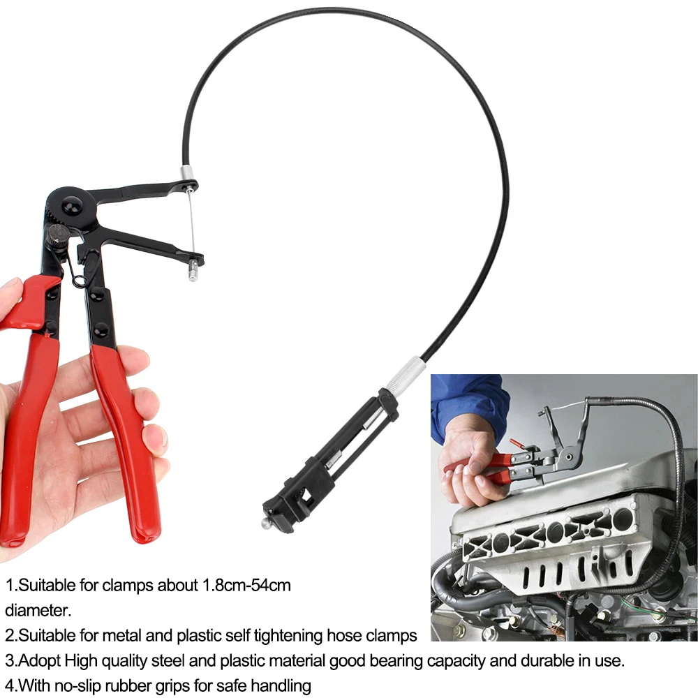Cable Type for Car Repairs Hose Clamp Flexible Wire Long Reach Hose Clamp Pliers Multifunctional Removal Hand Tools Alicate