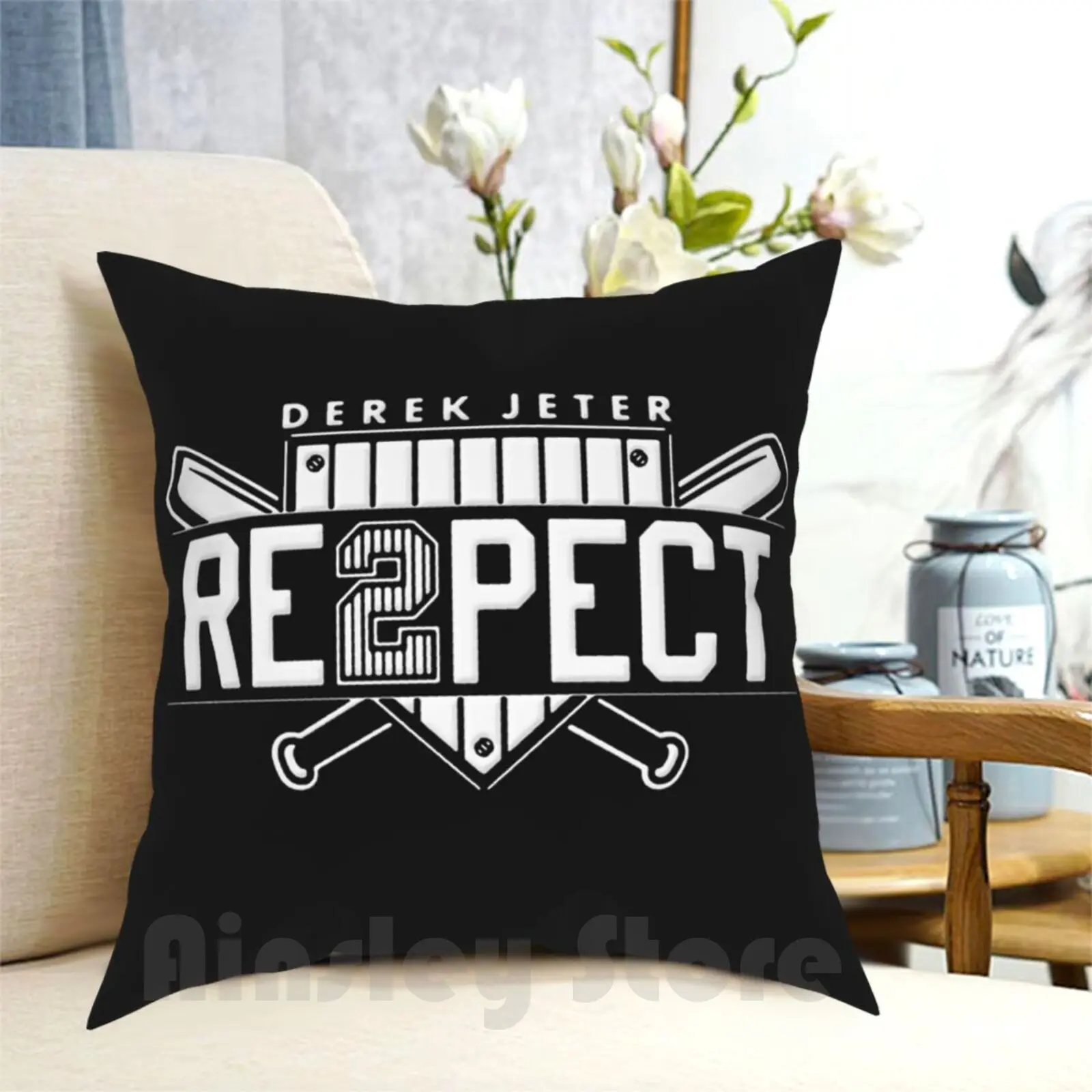 Respect Derek Jeter Pillow Case Printed Home Soft Throw Pillow Respect Derek Jeter Respect Derek Jeter Derek Jeter Derek