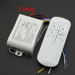 3 Way ON/OFF AC 220V Wireless Remote Control Switch Digital Remote Control Receiver Transmitter For Lamp & Light Three- Way