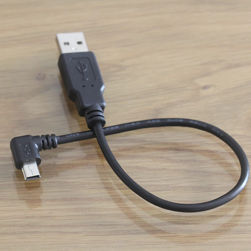 20cm 0.2m USB 2.0 Male to MINI USB 2.0 Male 90 Degree Angled cable  mini USB  left or right Angled  Data Charging Cable