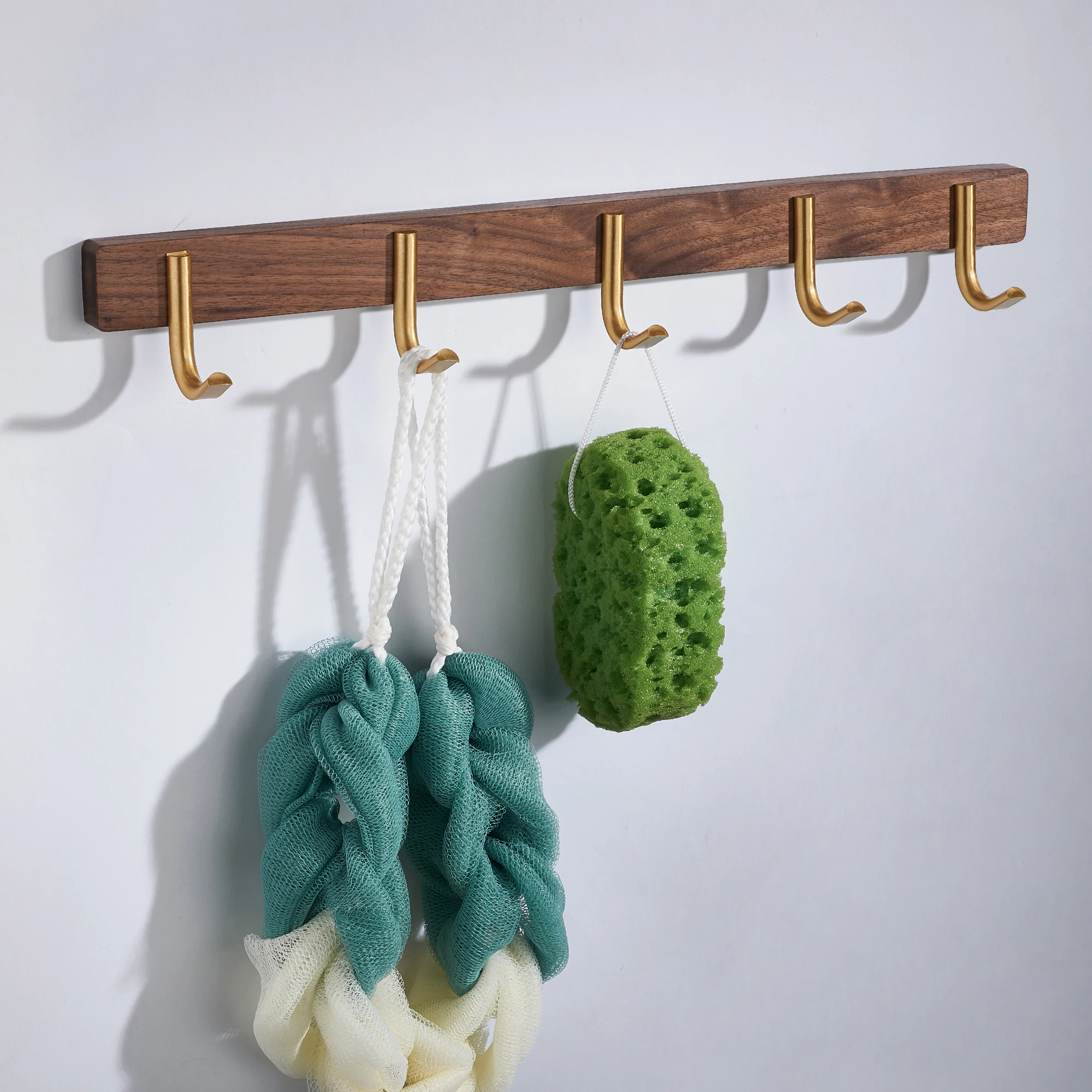 SARIHOSY Wall Hooks Coat Rack Walnut Wood Wall Mounted Storage Towel Hook for Kitchen Bathroom Accessories Home Decoration Hook