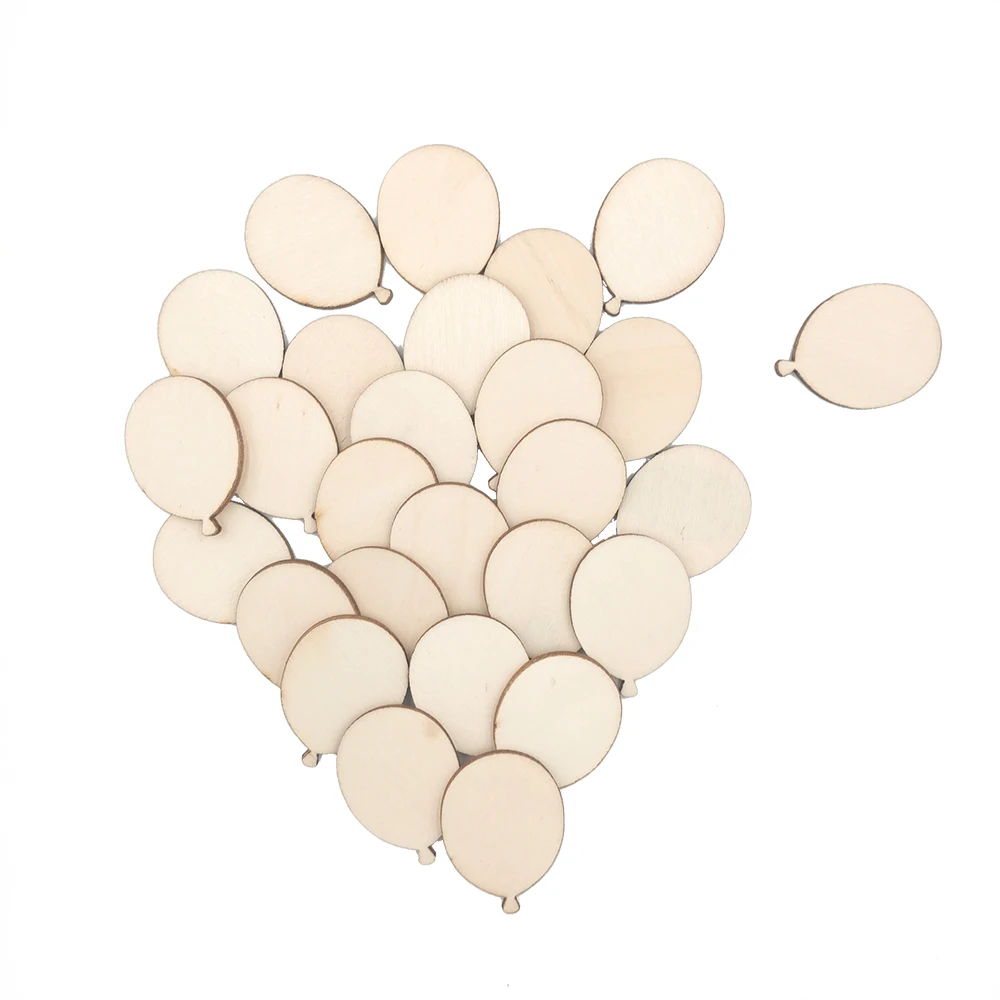 50pcs Wooden Cutout Natural Wood Hot Air Balloon Shapes for Card Making Scrapbooking DIY Arts Crafts Wedding Decorations