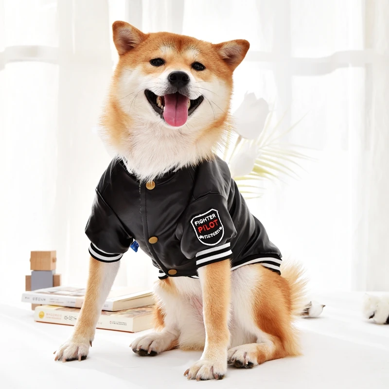 Waterproof Leather Dog Jacket Winter Puppy Costume With Fur Warm Clothing For Pet Animal Cat Chihuahua Yorkshire French Bulldog