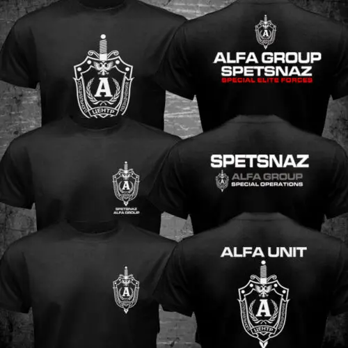 

Russian Spetsnaz Alfa Unit Counter Terrorist Special Unit Forces Men T shirt SHORT Casual O-Neck men clothing