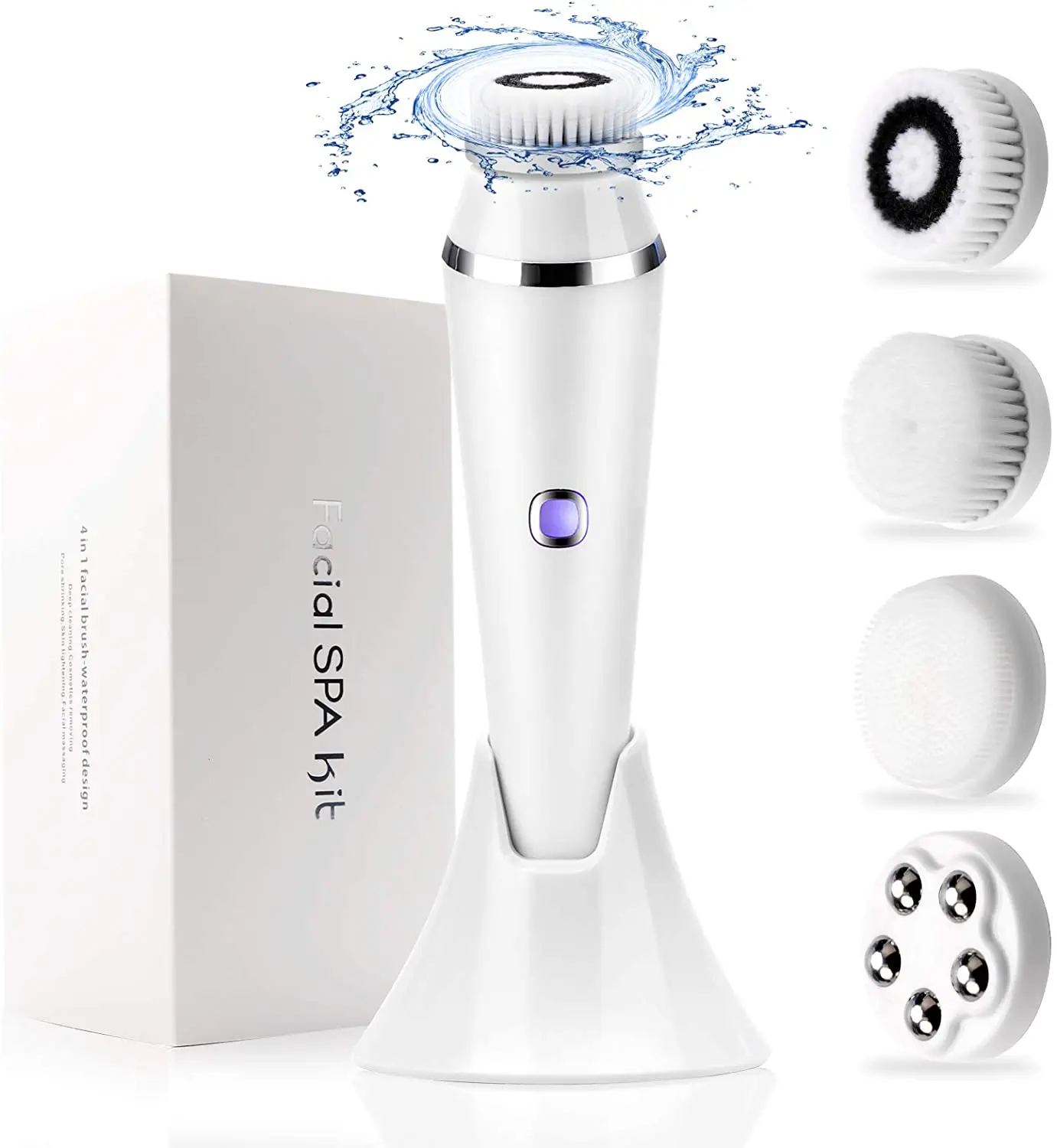 Beauty Electric Facial Cleansing Brush Face Spa Massager Waterproof Spin Sonic Exfoliating Face Scrubber Brush Skin Care Machine