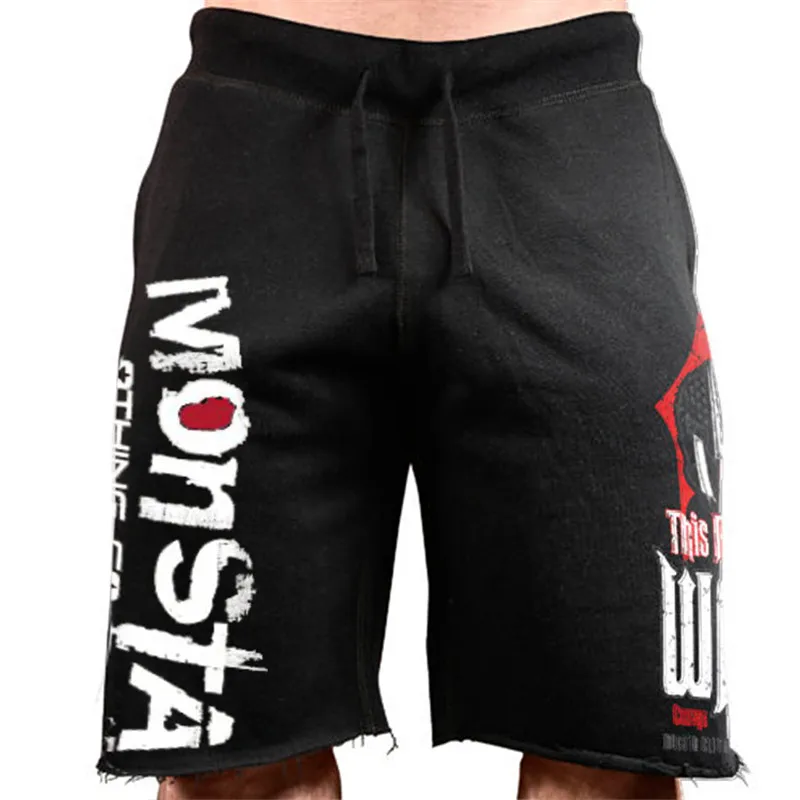 Pantalones cortos de culturismo para hombre, ropa informal de moda para la playa, Crossfit, entrenamiento, algodón, 2019