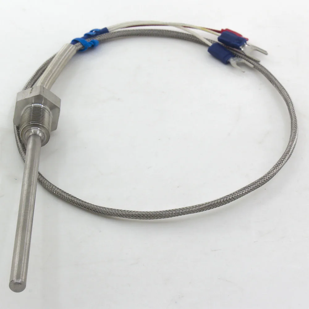 

FTARP09 PT100 type 0.5m metal braided cable 100mm probe head RTD temperature sensor