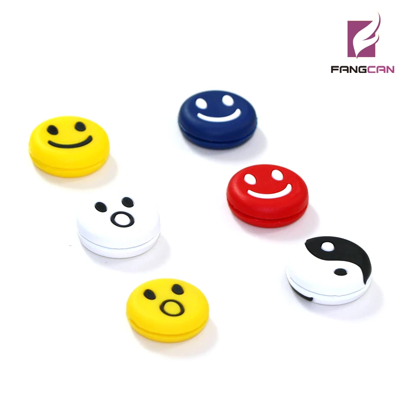 FANGCAN 6PC Smiley Face Tennis Dampener Silicone Tennis Racket Antivibrador