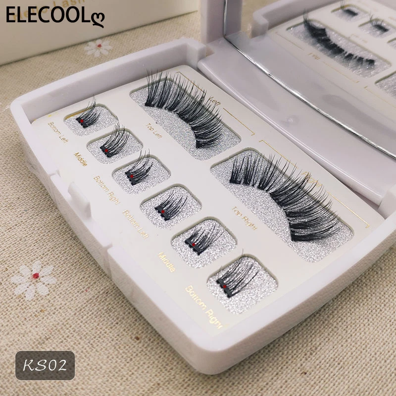 Магнитные ресницы ELECOOL, сегментированные ресницы, 3D норковые ресницы, макияж, магнитные ресницы, набор пинцетов, Натуральные Искусственные ресницы