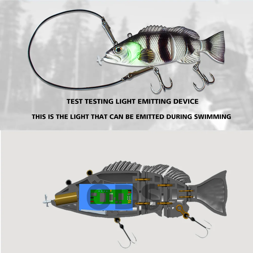 Robotic Swimming Lures Fishing Auto Electric Fishing Lure Bait Wobblers For Swimbait USB Rechargeable Flashing LED light