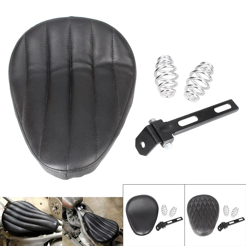 Motorcycle Solo Seat w/ Mounting Braket Kits Screws For Harley Sportster Bobber Chopper Custom application Models 235x310mm