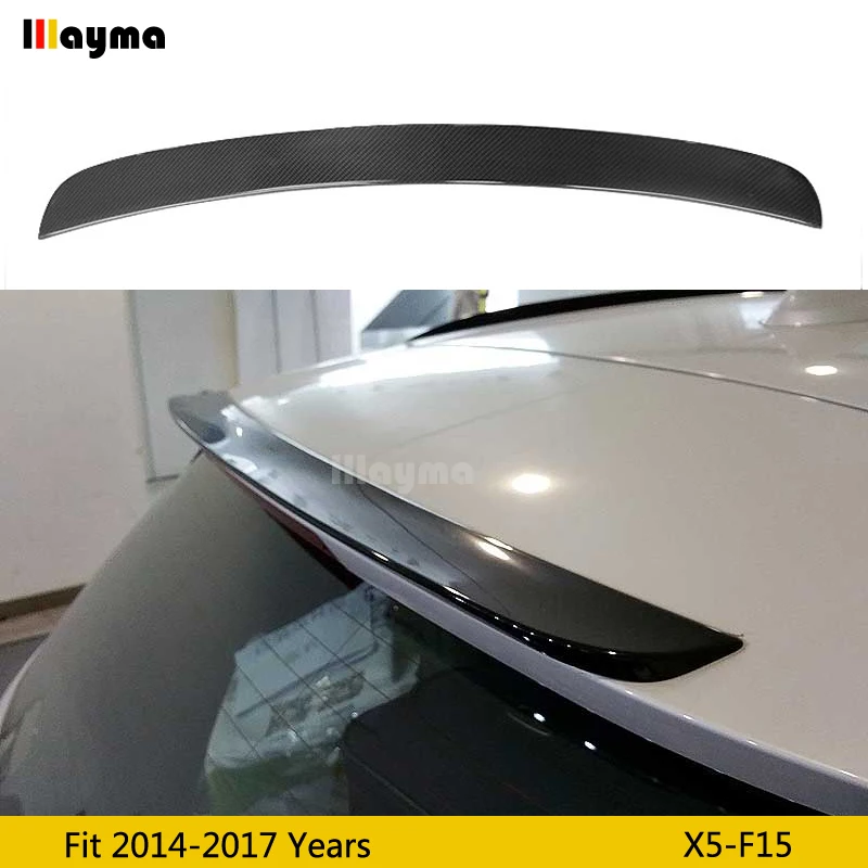 

For BMW X5 Carbon Fiber Rear Trunk Roof Wing Spoiler 28i 30d 35i xDrive 2014 - 2017 M-Performance Style F15 X5m