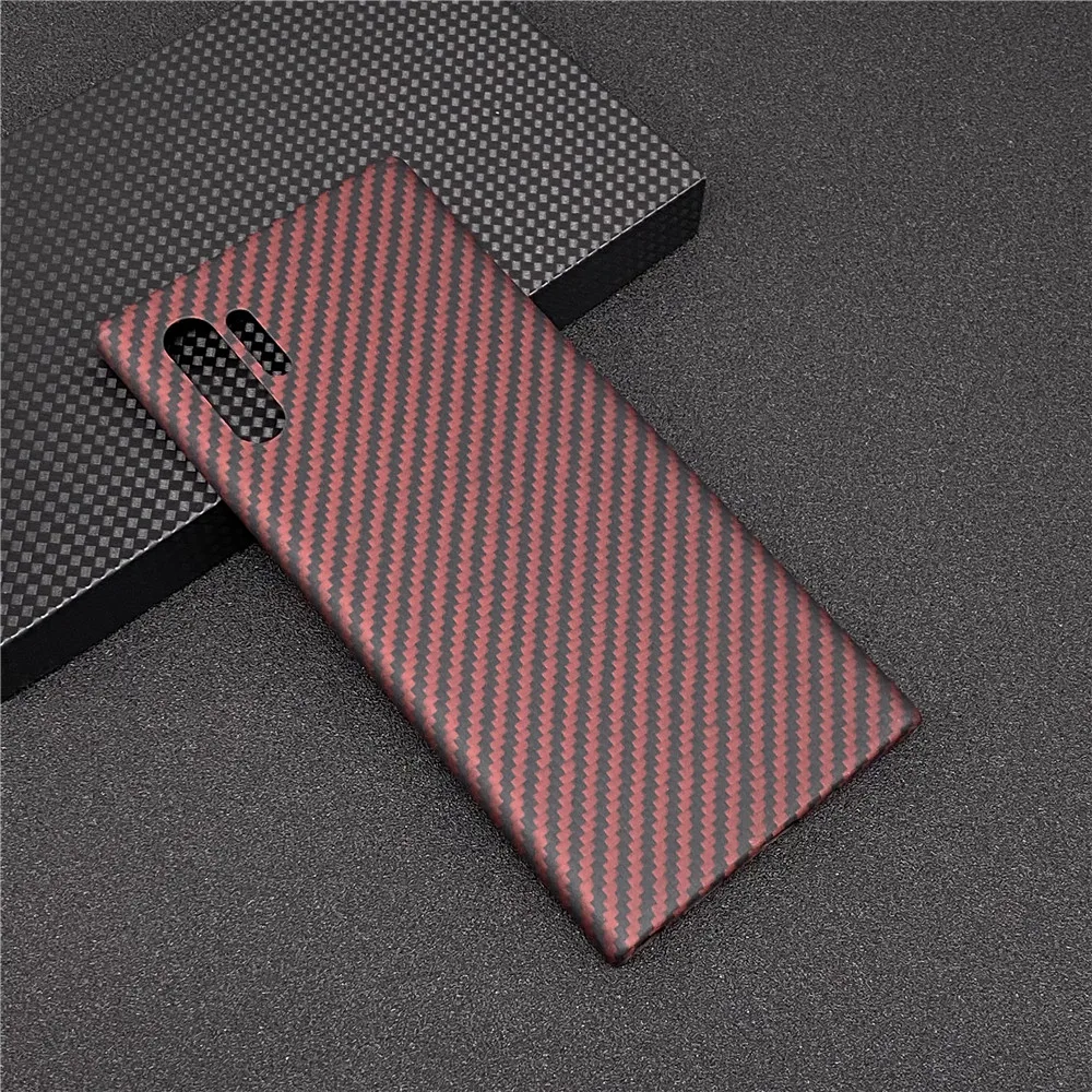 Real Carbon Fiber Lens Protection Phone Case for Samsung Galaxy Note 10 Plus Carbon Fiber Hard Cover Cases