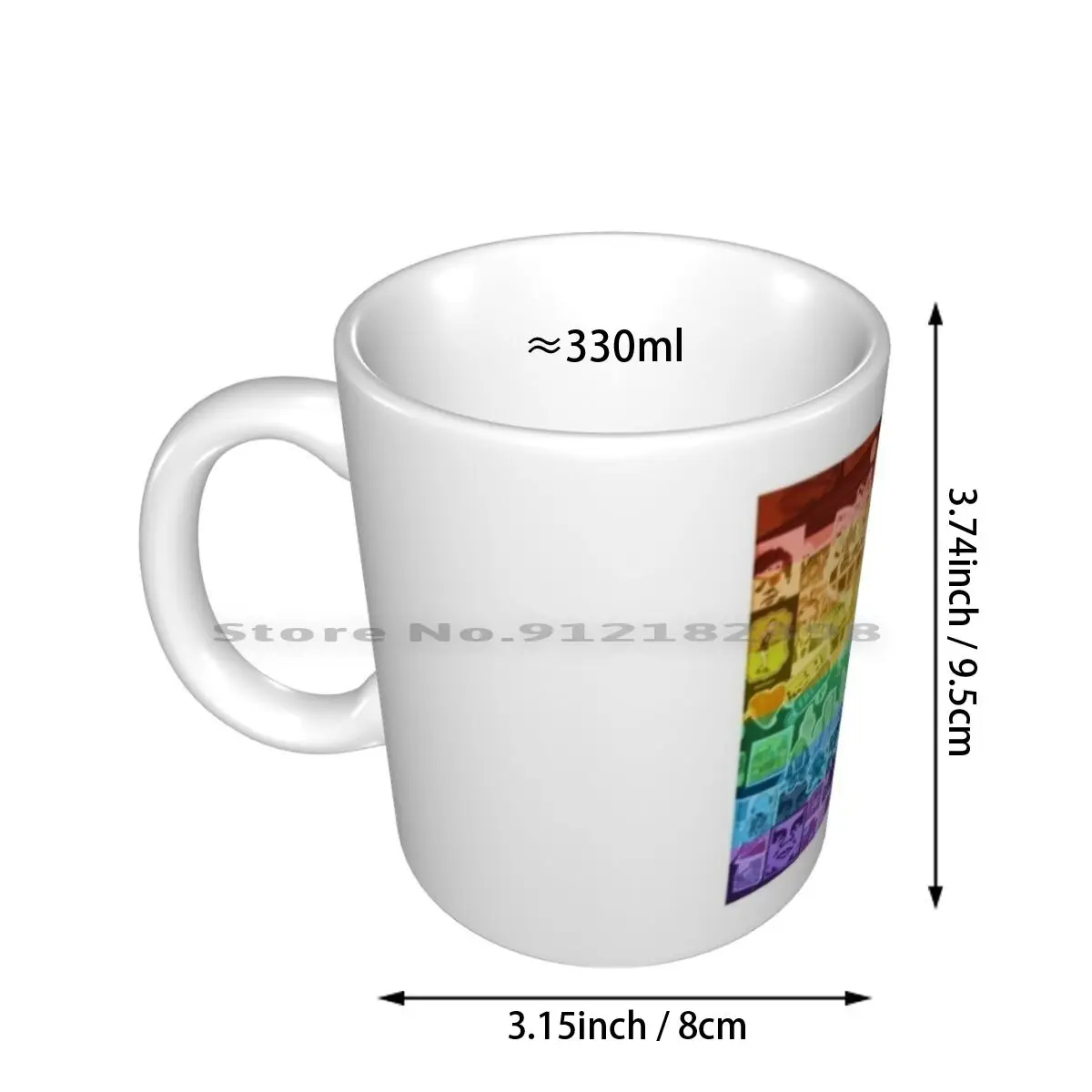 Terror War Rainbow Ceramic Mugs Coffee Cups Milk Tea Mug Rainbow War Terror Creative Trending Vintage Gift Bottle Cup