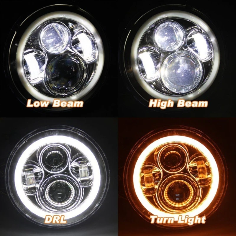 2pcs 7 Inch Round LED Headlight For Jeep Wrangler JK TJ For Hummer H1 H2 12V 24V For Suzuki Samurai Lada 4x4 urban Niva