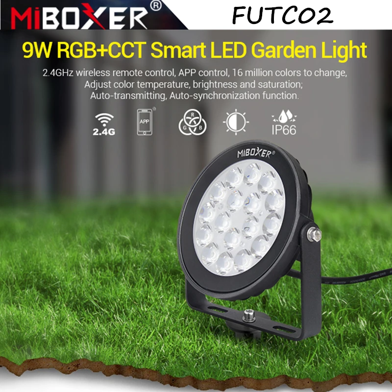 

Miboxer FUTC02 9 Вт RGB + CCT умный светодиодный садовый светильник, водонепроницаемая светодиодная уличная лампа IP66, Интеллектуальный беспроводной садовый ландшафтный светильник