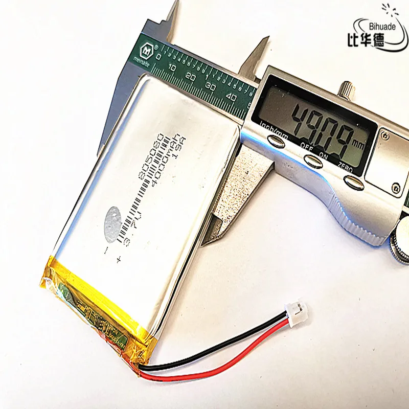 JST 2.0mm 2Pin 3.7V 4000mAh 805080 Litowo-polimerowa LiPo akumulator dla banku mocy