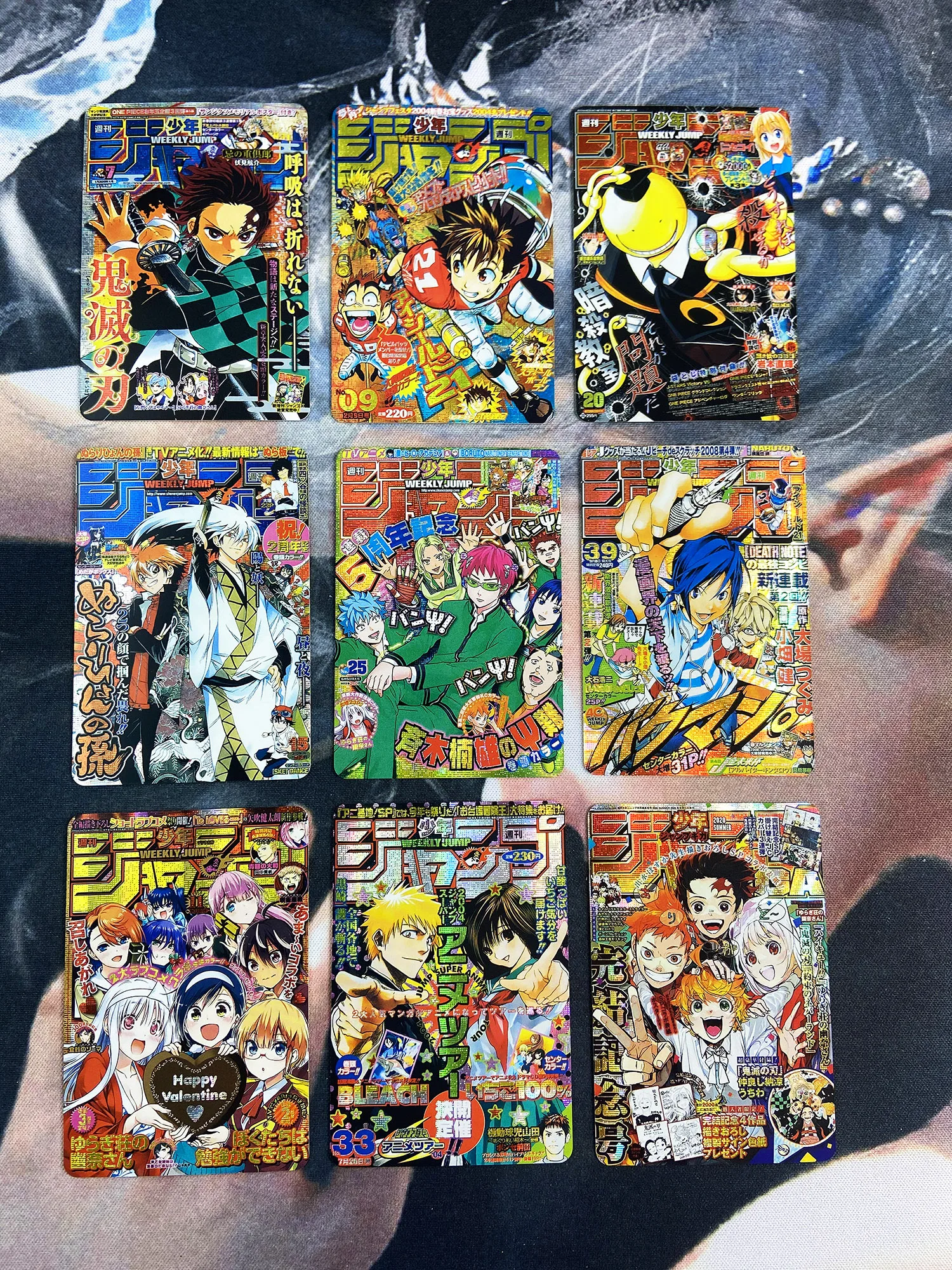 9pcs/set Dragon Ball Jump Demon Slayer Kimetsu No Yaiba Toys Hobbies Hobby Collectibles Game Collection Anime Cards