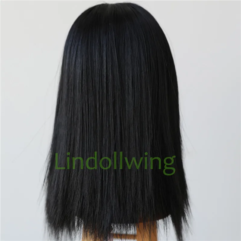 9-10 inch Blyth Wig Long Straight Black Hair 1B