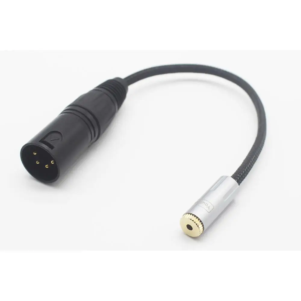 Cable adaptador de auriculares de Audio Chapado en plata de 8 núcleos, 4 pines, XLR de 2,5mm a hembra, 15cm [2,5mm hembra] hembra a macho