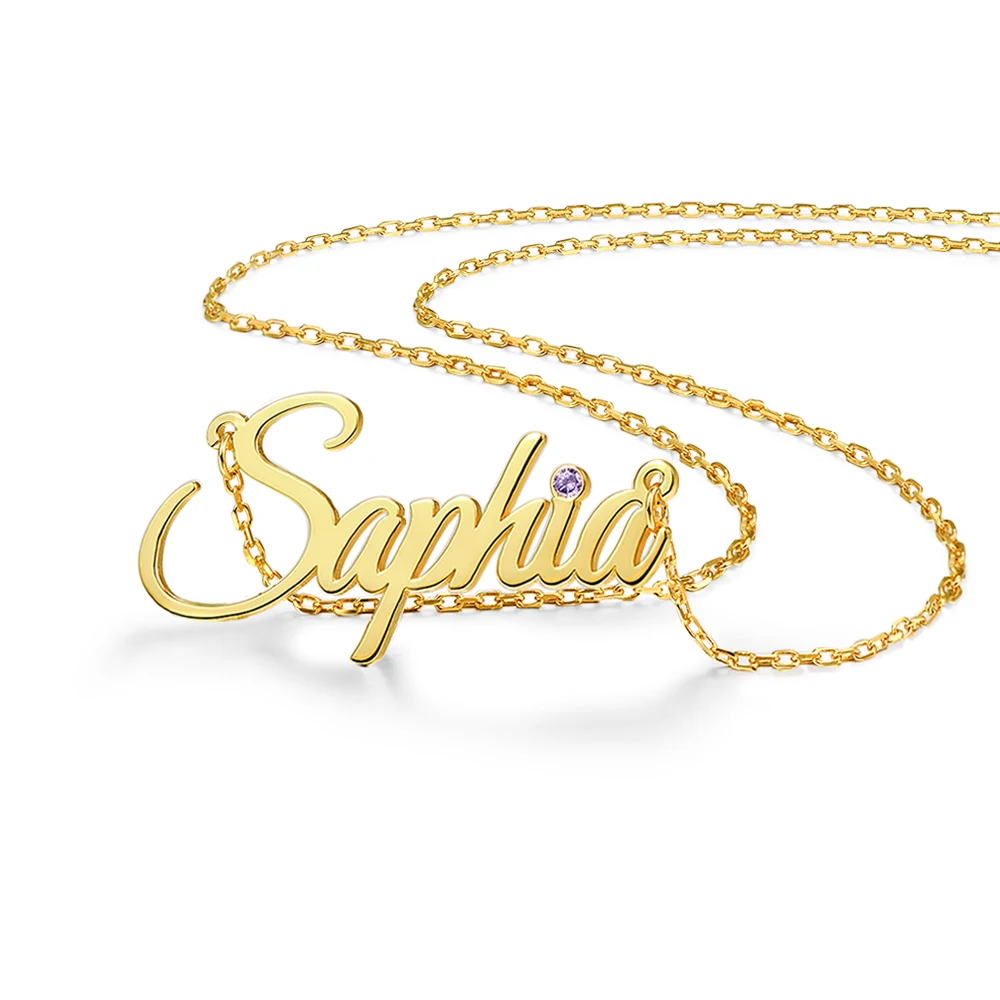 

Gold Color Corrente Customized Name Necklace Personalized Birthday Jewelry Stainless Steel Chians Choker Necklaces